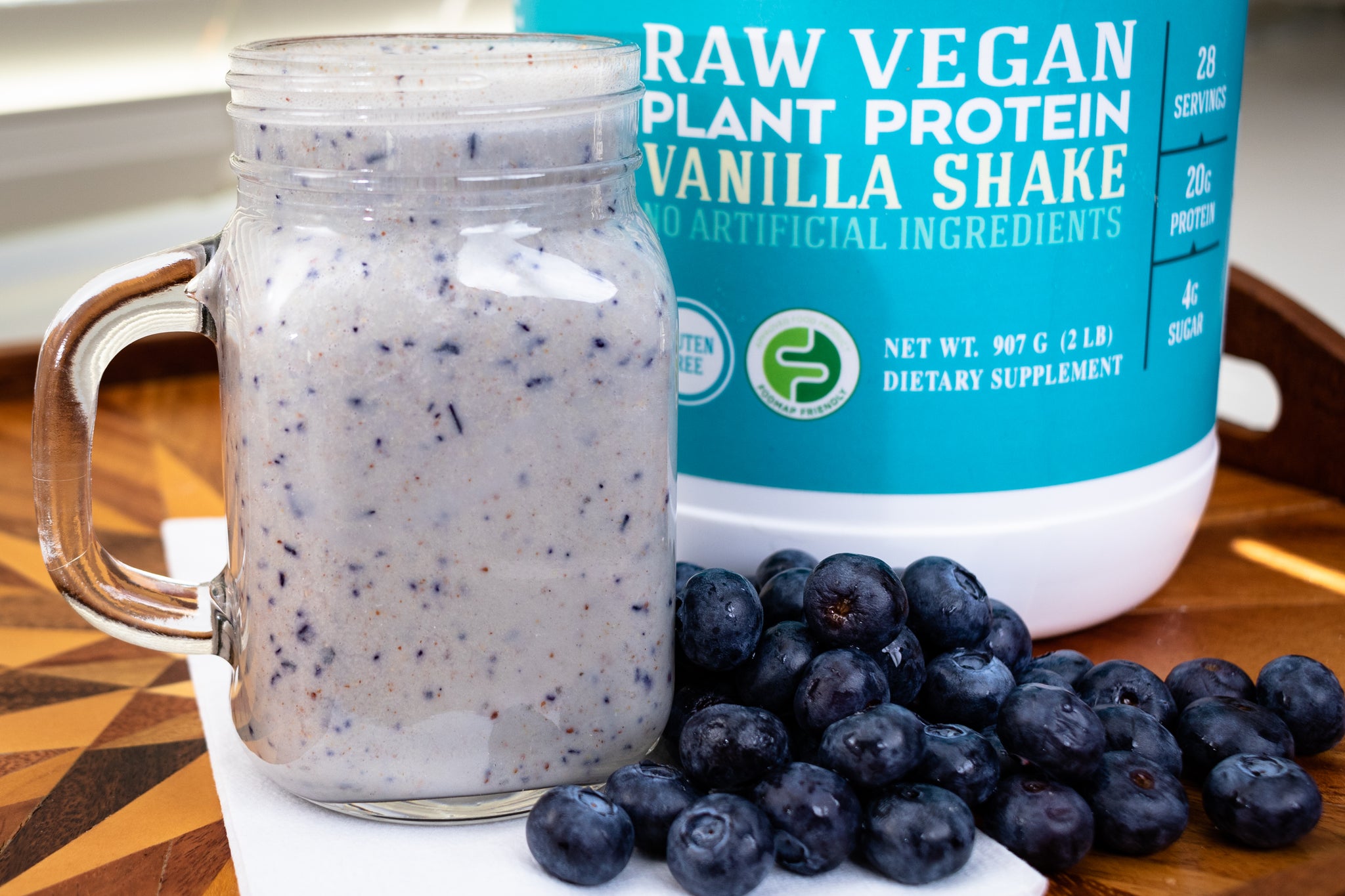 Raw Vegan Blueberry Ginger Protein Shake