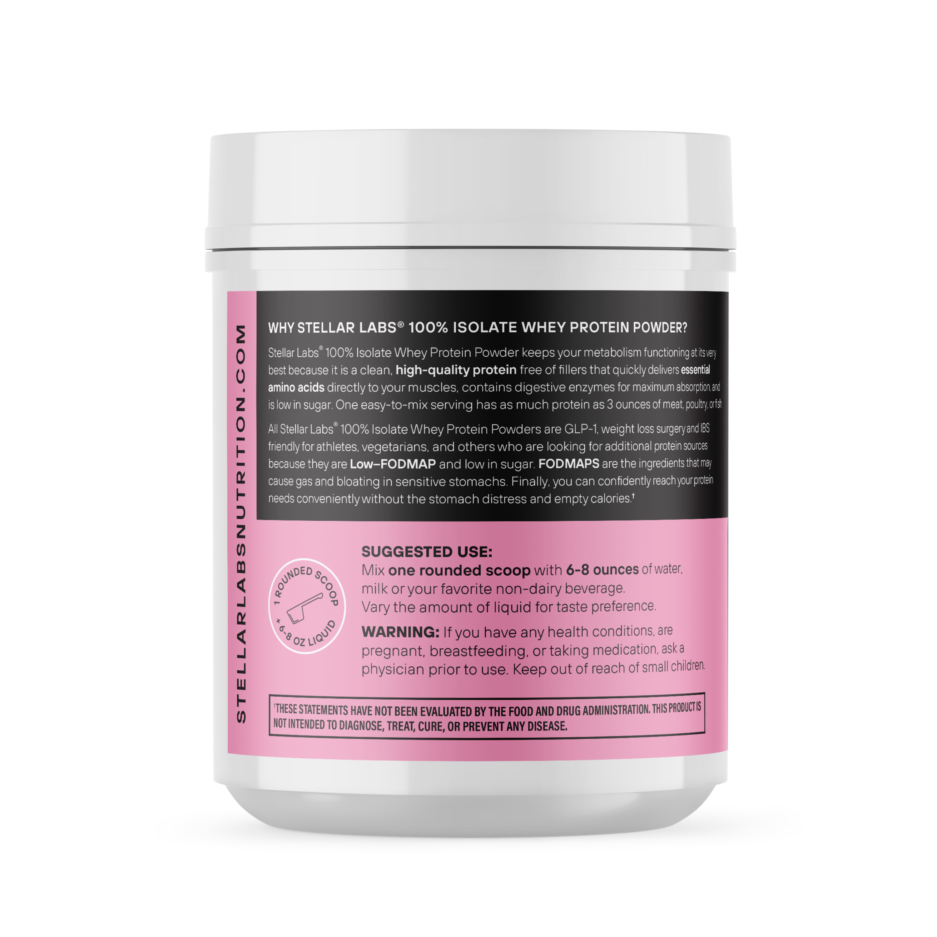 100% Isolate Whey Protein Shake Mixed Berry 1lb - Stellar Labs®