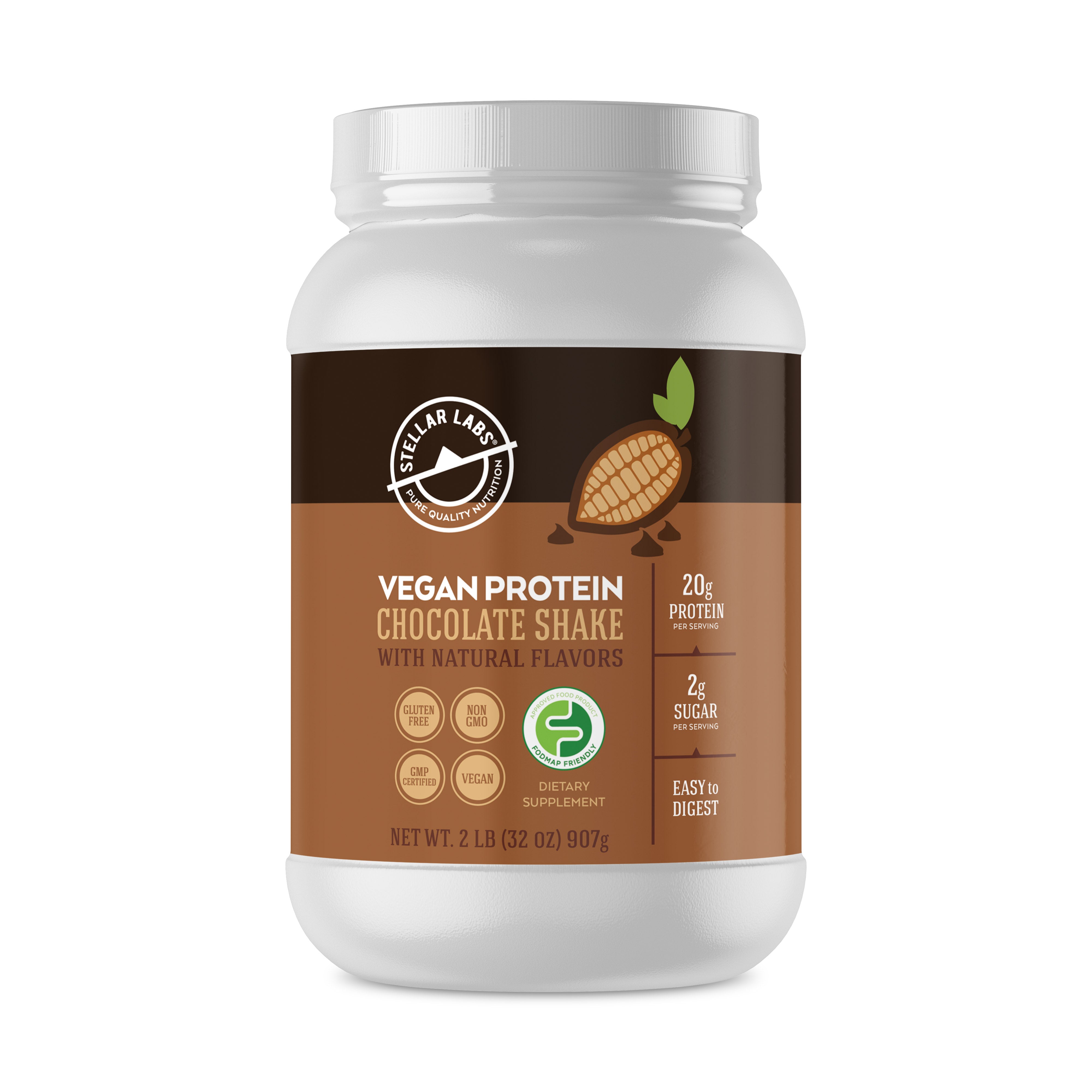 servitrice miljøforkæmper Lamme Vanilla Vegan Plant Protein Shake - Stellar Labs®